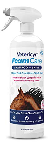 Vetericyn FoamCare Horse Shampoo | Equine Shampoo with Aloe to Promote Healthy Skin and Coat - Paraben Free - Cleans, Moisturizes, and Conditions Horse's Coat - Instant Foam Shampoo - 32-ounce - Best Services Horseback riding lessons and horse supplies near San Diego, CA