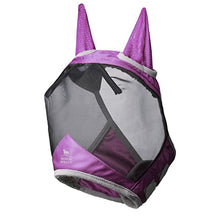 Harrison Howard CareMaster Pro Luminous Horse Fly Mask Standard with Ears UV Protection for Horse Amethyst Full Size - Best Services Horseback riding lessons and horse supplies near San Diego, CA
