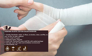 Hospora Medical Elastic Cotton Conforming Gauze Roll, 4 Inches, Individual Pack, First Aid Rolled Gauze , 24 Pack - Best Services Horseback riding lessons and horse supplies near San Diego, CA