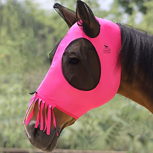 Harrison Howard Superior Comfort Breathable Fly Masks Soft on Skin with Tassels Natural Nose Swatter - Best Services Horseback riding lessons and horse supplies near San Diego, CA