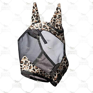 Harrison Howard LumiVista Horse Fly Mask Standard with Ears UV Protection for Horse Leopard Print XL Extra Full - Best Services Horseback riding lessons and horse supplies near San Diego, CA