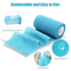 LotFancy Vet Wrap, 4 Inch x 5 Yards, 10 Pack Self Adhesive Bandage Wrap, Non-Woven Cohesive Bandage, First Aid Tape for Horses Dogs Cats Elbow Ankle, Assorted Color - Best Services Horseback riding lessons and horse supplies near San Diego, CA
