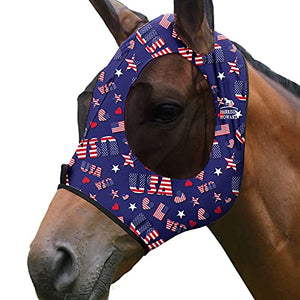 Harrison Howard Super Comfort Stretchy Fitting Horse Fly Mask with UV Protection Soft on Skin with Breathability Classic Letters M Cob - Best Services Horseback riding lessons and horse supplies near San Diego, CA
